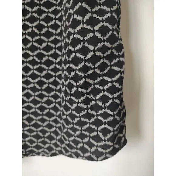 Caslon Womens Size XS Black Gray Straight Shift Round Neck Sleeveless Mini Dress - Picture 2 of 6